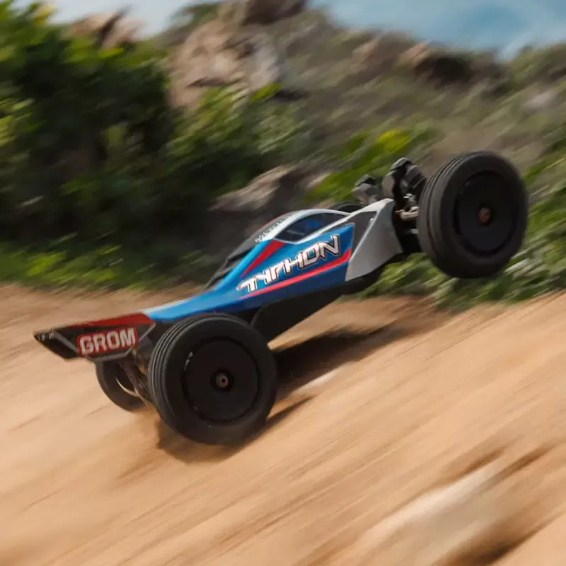 1/12 Typhon GROM Small Scale 4×4 Buggy (Includes battery and charger) Blue/Silver: ARA2106T1
