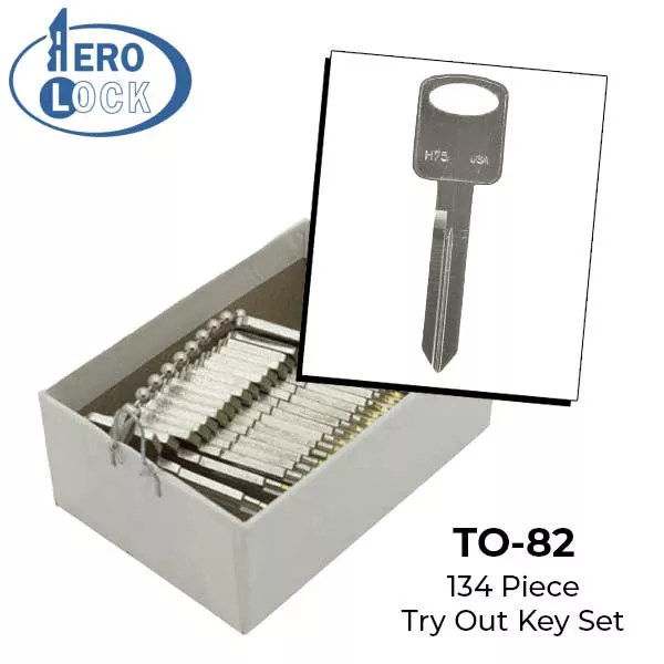 Aerolock - TO-82 - Ford - Door Locks Try-Out Key Set - H75 - 134 Keys