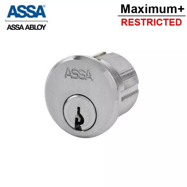 ASSA - Maximum+ Restricted - Mortise Cylinder - 1-1/4" - 626 - Satin Chrome