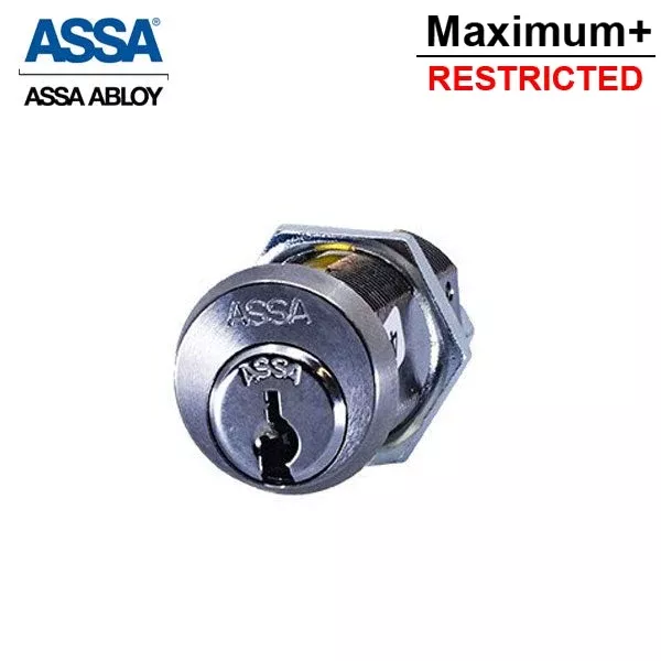 ASSA - Maximum+ Restricted - Non-Key Retaining Cam Lock - 360° - 625 - Bright Chrome