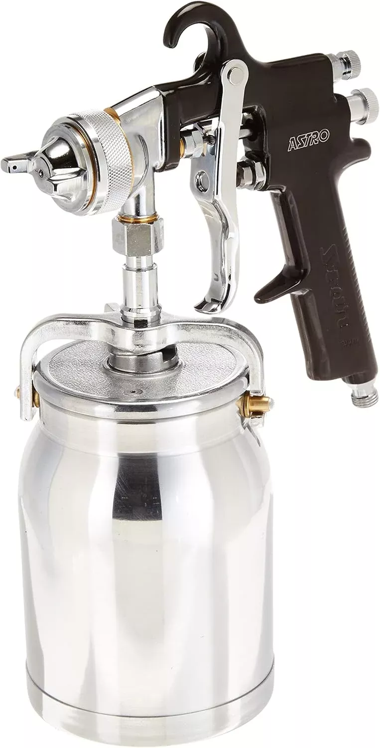 Astro Pneumatic Tool Tool AS7SP Spray Gun with Cup - Black Handle - 1.8mm Nozzle