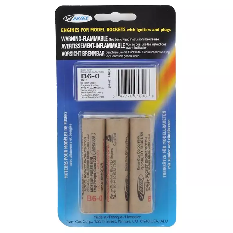 B6-0 Model Rocket Engines (3pk)