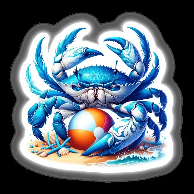 Blue Sand Crab with Beach Ball