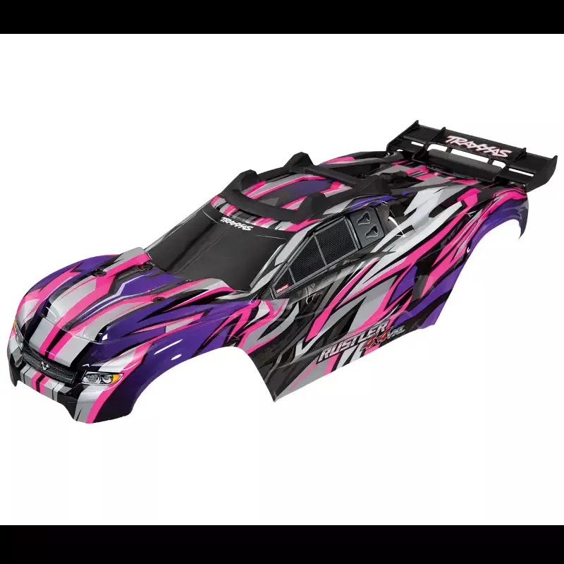 Body, Rustler™ 4X4 VXL, Pink w/Decals Applied