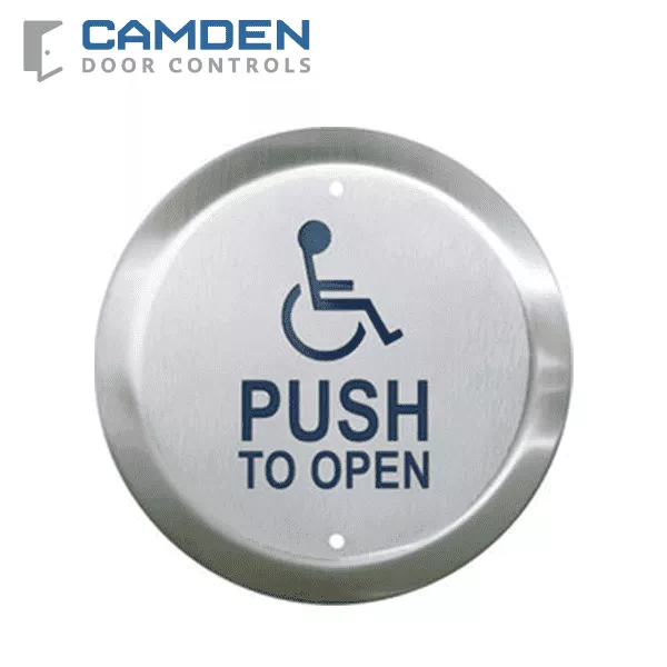 Camden CM-60/4 - Round Push Plate Switch - w/ Push to Open Sign - 6"