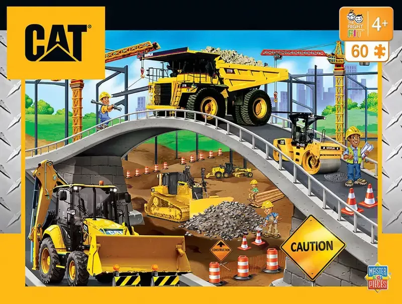 Caterpillar Construction Vehicles Under BridgePuzzle (60pc)
