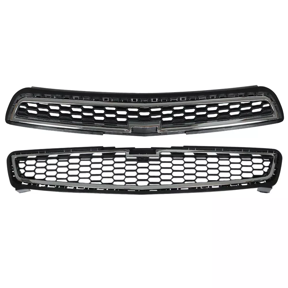 Chrome Front Bumper Upper & Lower Grille Fit For Chevy Malibu LS LT2013 new