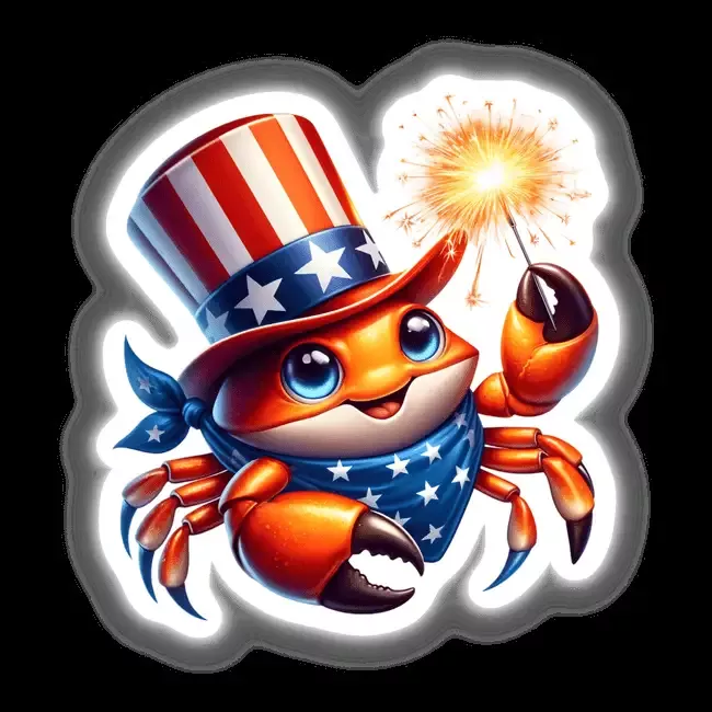 Crab Holding Sparkler 4th of July