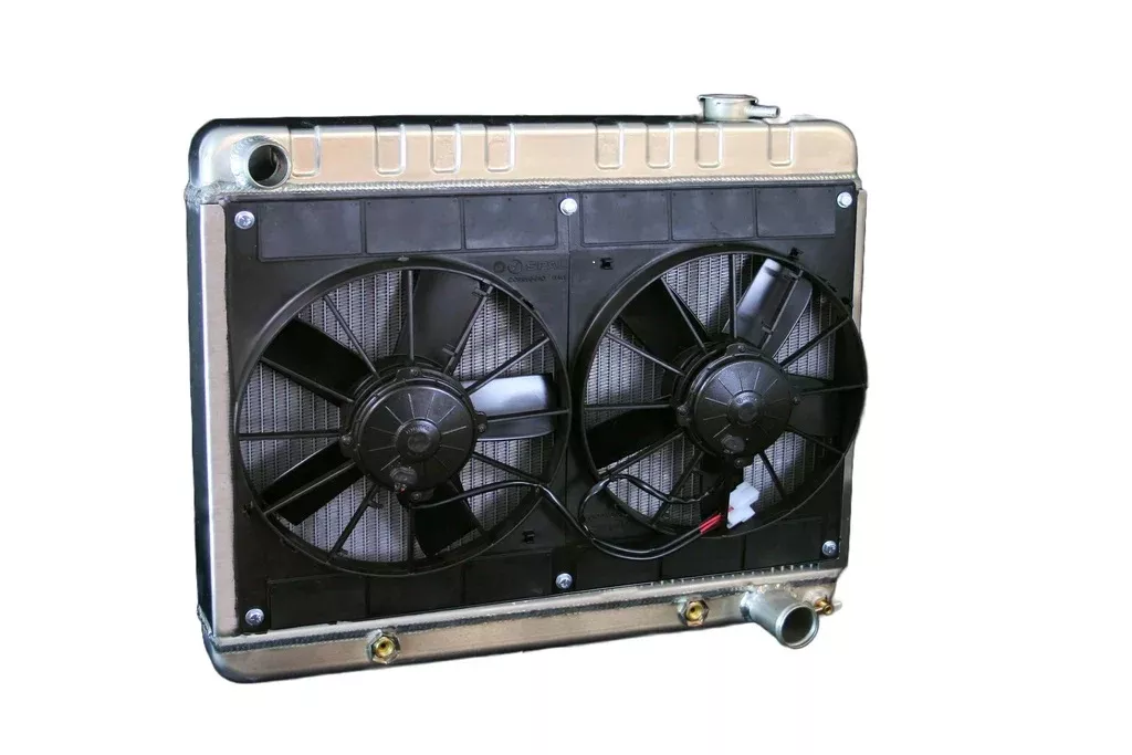 Dewitts Radiator - Radiator w/Fans Nova 62-67 Auto Trans Raw
