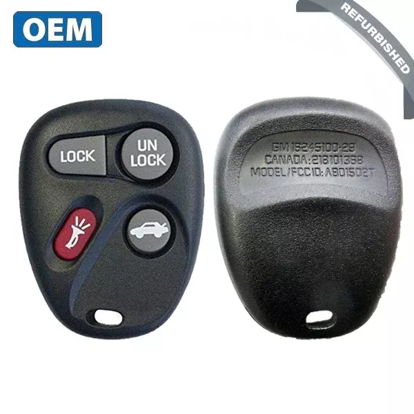 *Discontinued* 1996-2002 GM / 4-Button Keyless Entry Remote / PN: 16245100-29 / ABO1502T (OEM Refurb)