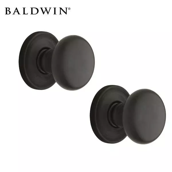 *Discontinued* Baldwin Estate - 5015 Classic Knob Set - 5048 Circle Rose - 102 - Oil Rubbed Bronze - Privacy - Grade 2