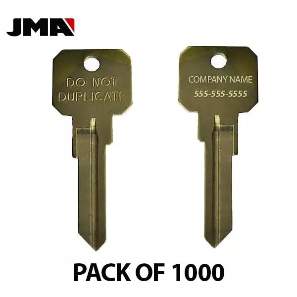 *Discontinued* JMA - Custom Personalized Engraved - KW1 (Do Not Duplicate) Key Blanks ( PACK OF 500 )
