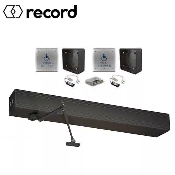 *Discontinued* Record - EZ 36 Wireless Automatic Door Kit - PULL Arm - Universal Straight Arm - 39" Header (36" Door) - Clear Coat - - For Single Doors
