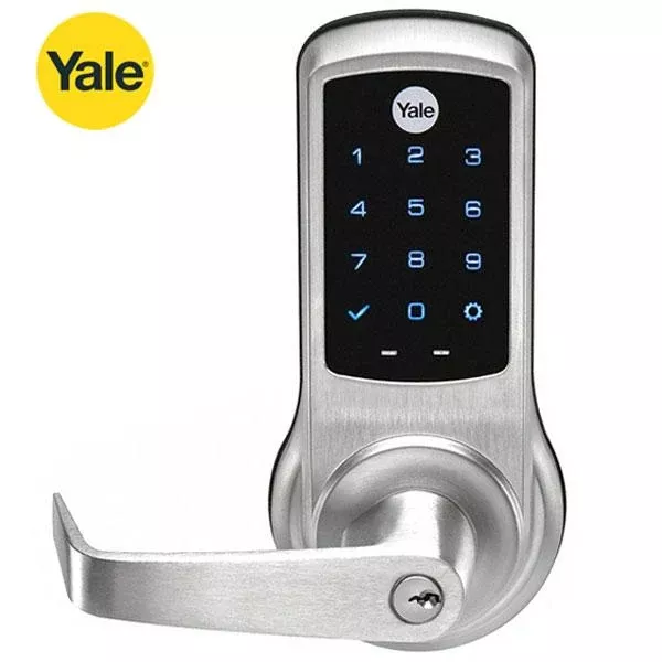 *Discontinued* Yale NTB620 Electronic Cylindrical Lever Set - w/ NextTouch Capacitive Touchscreen - Optional Keyway - Satin Chrome - w/ Key Override