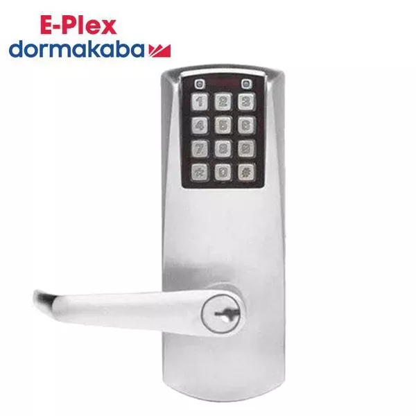 E-Plex - E201UXS - Electronic Pushbutton Exit Trim Lever - Schlage 'C' - Satin Chrome - Grade 1