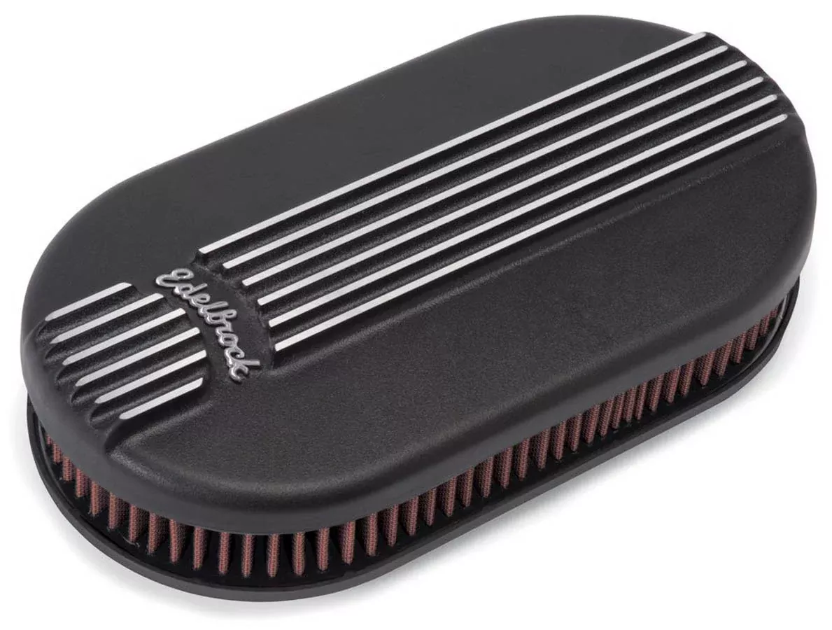Edelbrock - Billet Alum. Single Carb A/C - Small Oval- Black