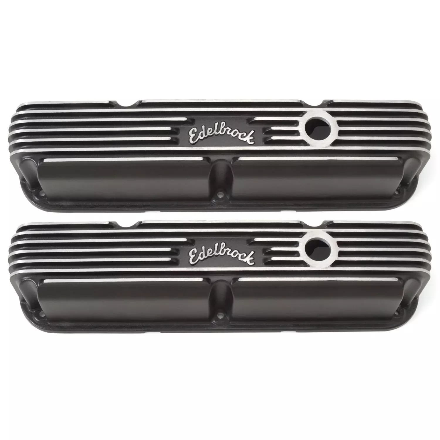 Edelbrock - SBM Classic Finned V/C's - Black