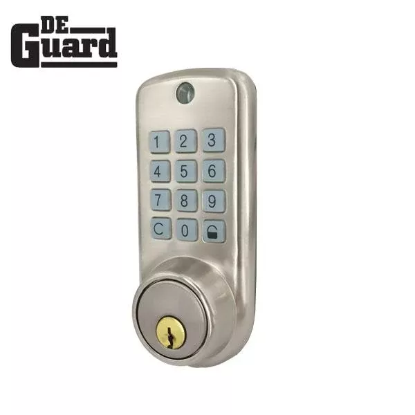 Electronic Keypad Deadbolt Lock - w/ Key Override - US26 - Silver