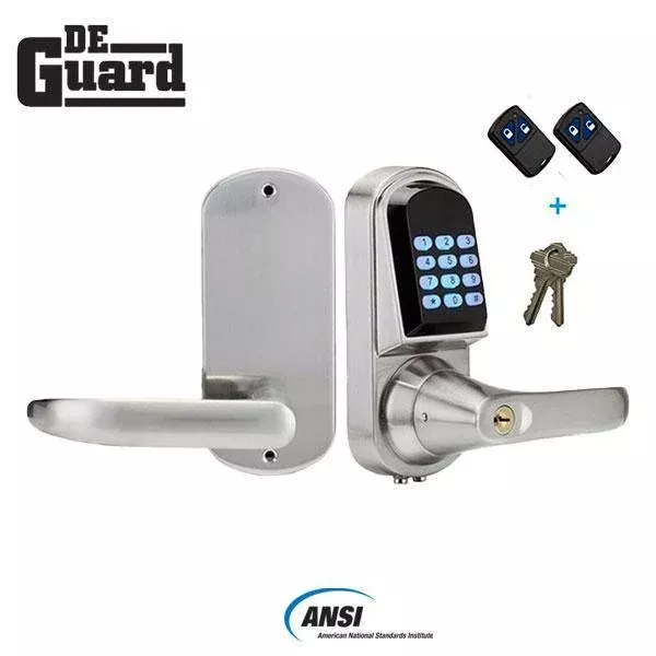 Electronic Lever Set – SS – Satin Silver – w/ Remote Controls & Key Override
