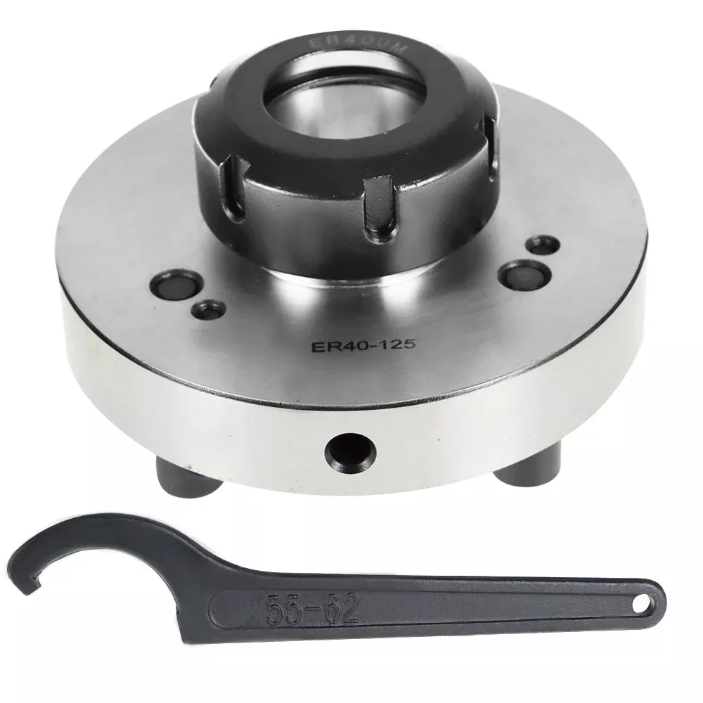 ER40 Collet Chuck 125mm Diameter Compact Lathe Tool Stud 5/8" Fit Milling US