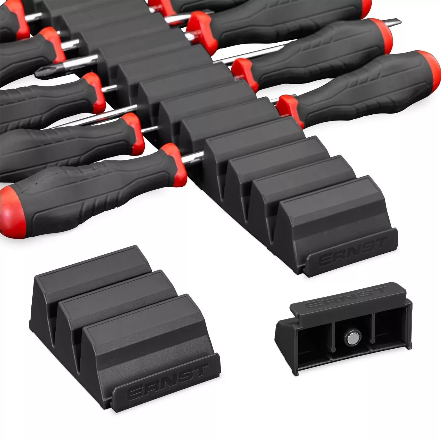 Ernst 5603M Magnetic Screwdriver Pro Tool Organizer Rail - Black