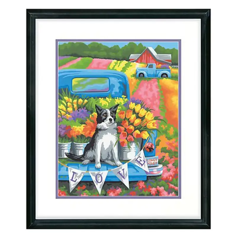 Flower Power Dog Paint By Number 11″*14″