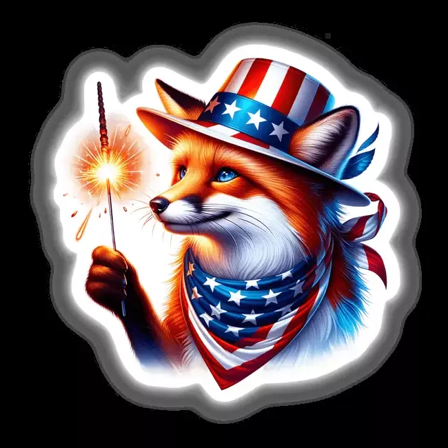 Fox Holding Sparkler 4th of July