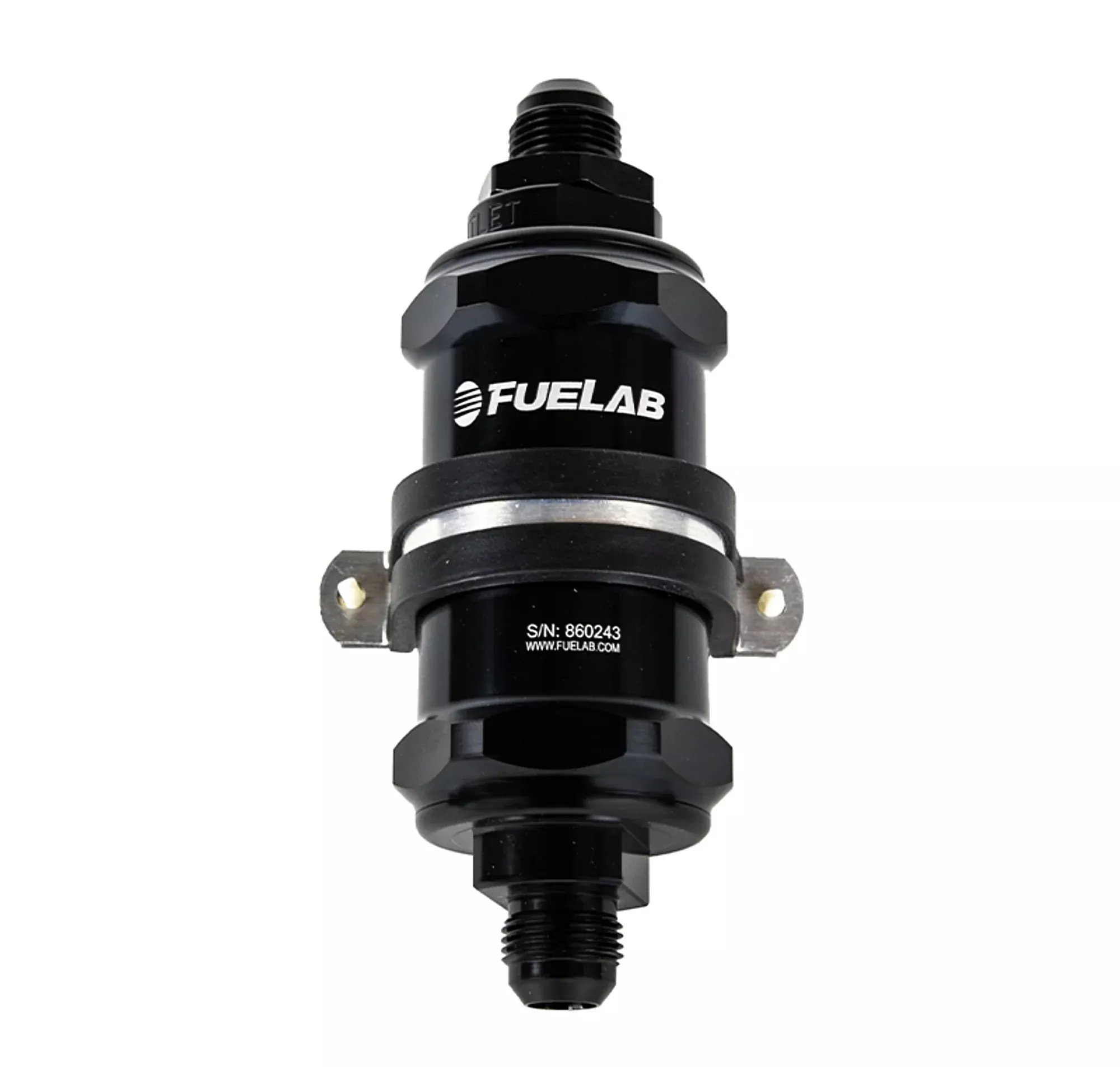 Fuel Filter In-Line 3in 6 Micron 8AN Chk Valve