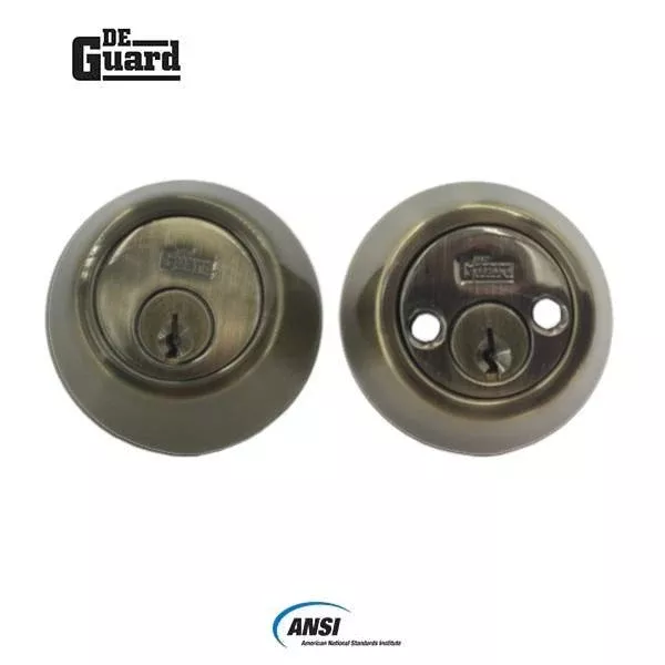 Heavy Duty Double Cylinder Deadbolt Lock - Antique Brass Finish