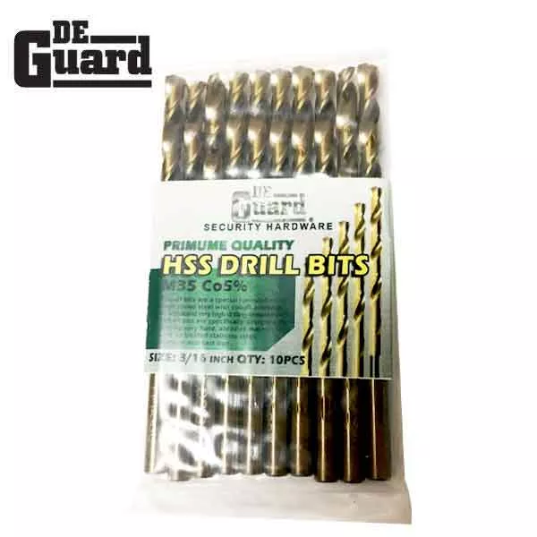 HSS Drill Bit x 10 Fully Ground 3/16" –5% Cobalt M35