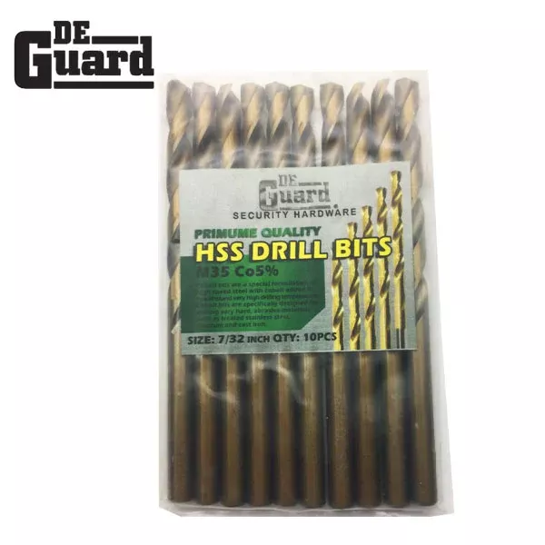 HSS Drill Bit x 10 Fully Ground 7/32" –5% Cobalt M35