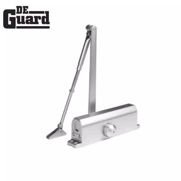 Hydraulic Door Closer - Back Check Function - Hold to Open - PA Bracket/Regular/Top Jamb - Adjustable Size 1-6 - Plastic Cover - Satin Nickel - Grade 1