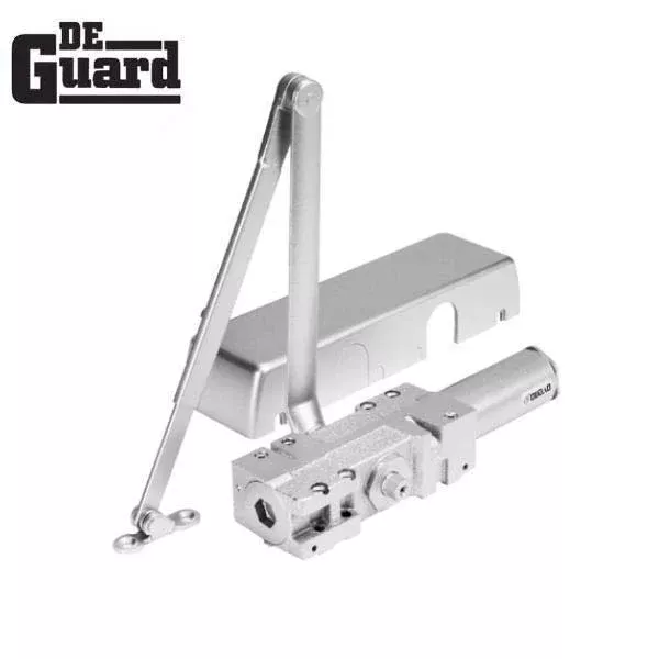 Hydraulic Door Closer - Back Check Function - PA Bracket/Regular/TopJamb - Adjustable Size 1-6 - Plastic Cover - Satin Nickel - Grade 1