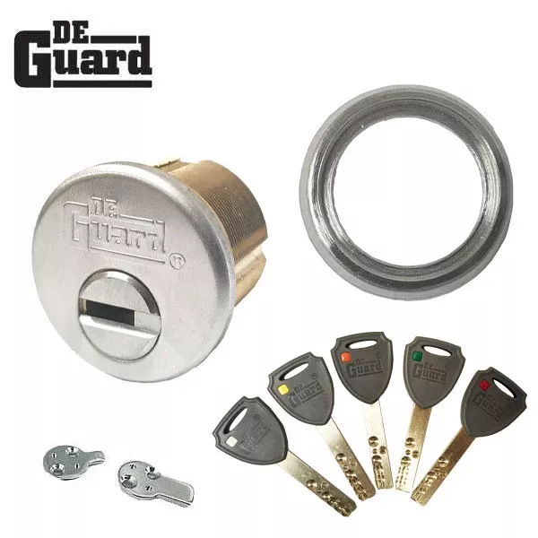 Key Controlled -Mortise Cylinder - 1-1/8"- 206 Keyway - US26D - Satin Chrome