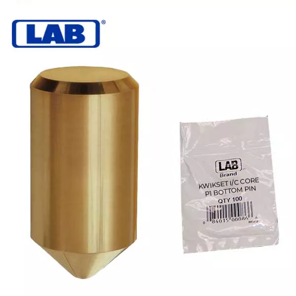 LAB - Kwikset Bottom Pins - P1 Bottom Pin - PolyBag Pack of 100