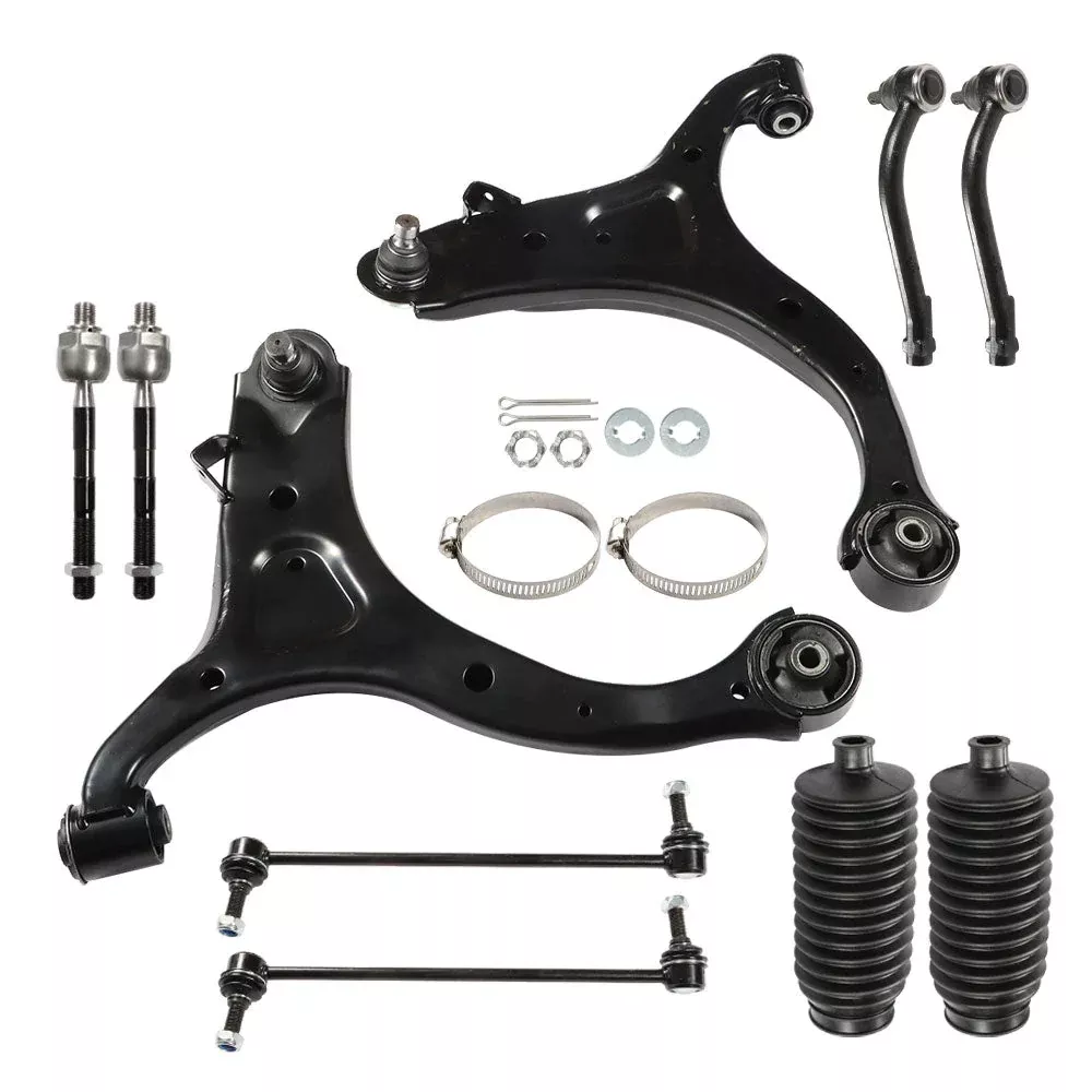 Labwork For 07-12 Hyundai Santa Fe Kit Front Lower Control Arm Sway Bar link Boots 10Pc