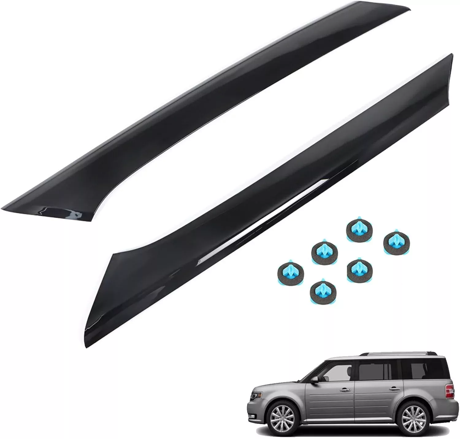 labwork 2Pcs Solid Outer A-Pillar Molding Trim Left Right for Ford Flex 2009-2019