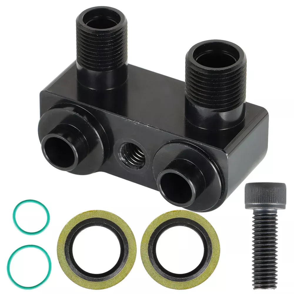 Labwork Adapter fitting CNC Machined Black For LSX LS1 Swap New AC Compressor
