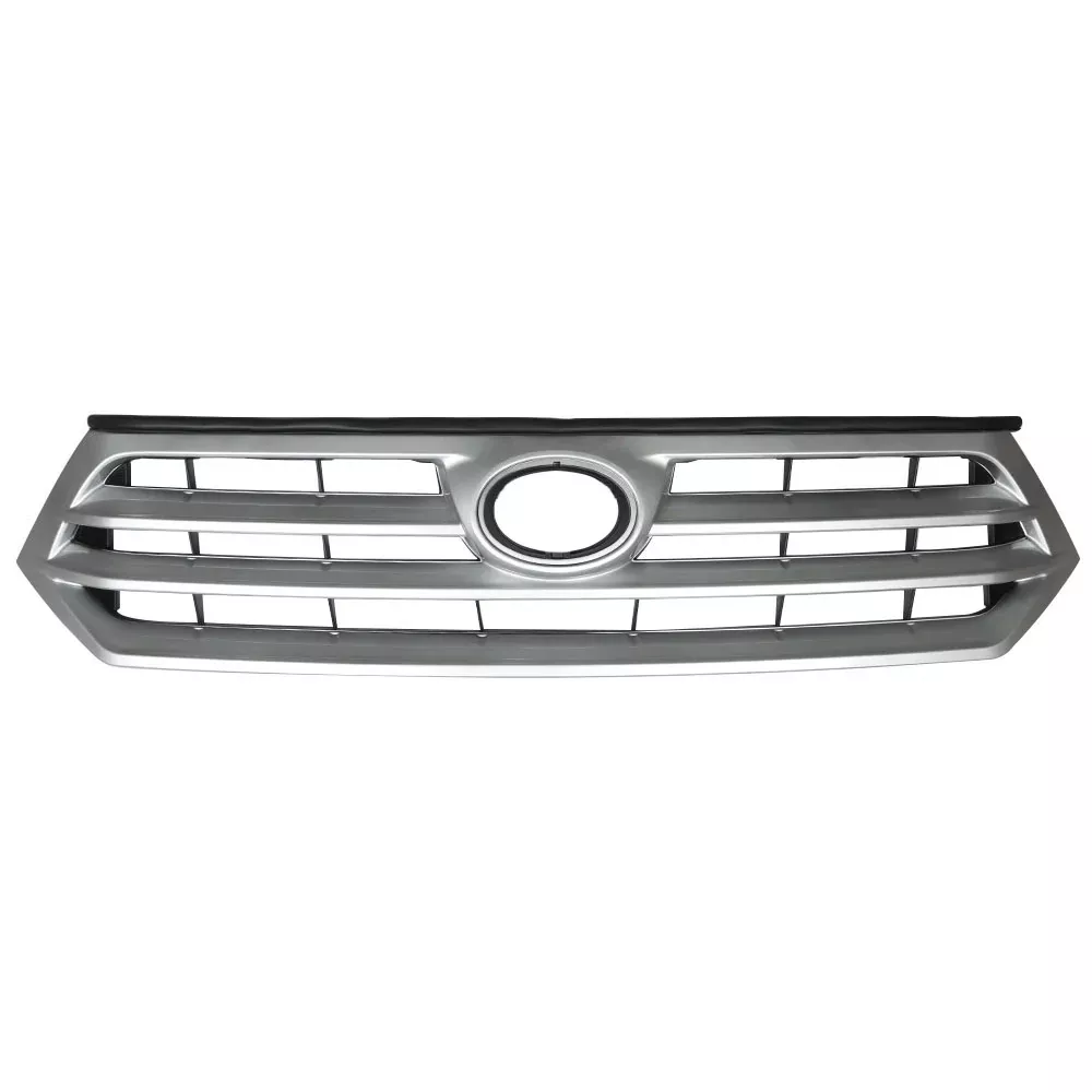 Labwork Grille Grill Bumper Front Upper For 2011-2013 Toyota Highlander Silver Black