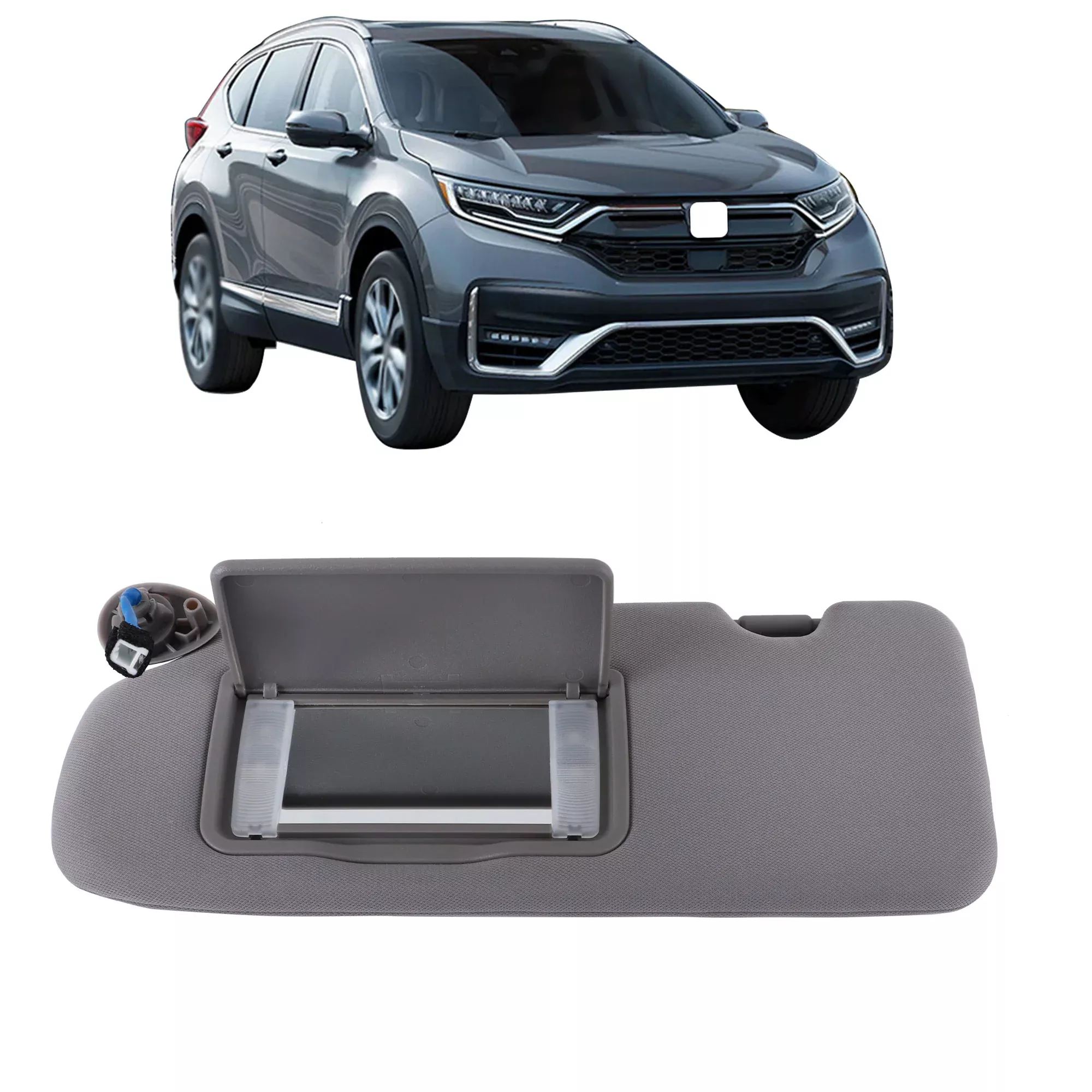 Labwork Sun Visor Left Driver Side W/Mirror Light Gray For 2017-2022 Honda CR-V