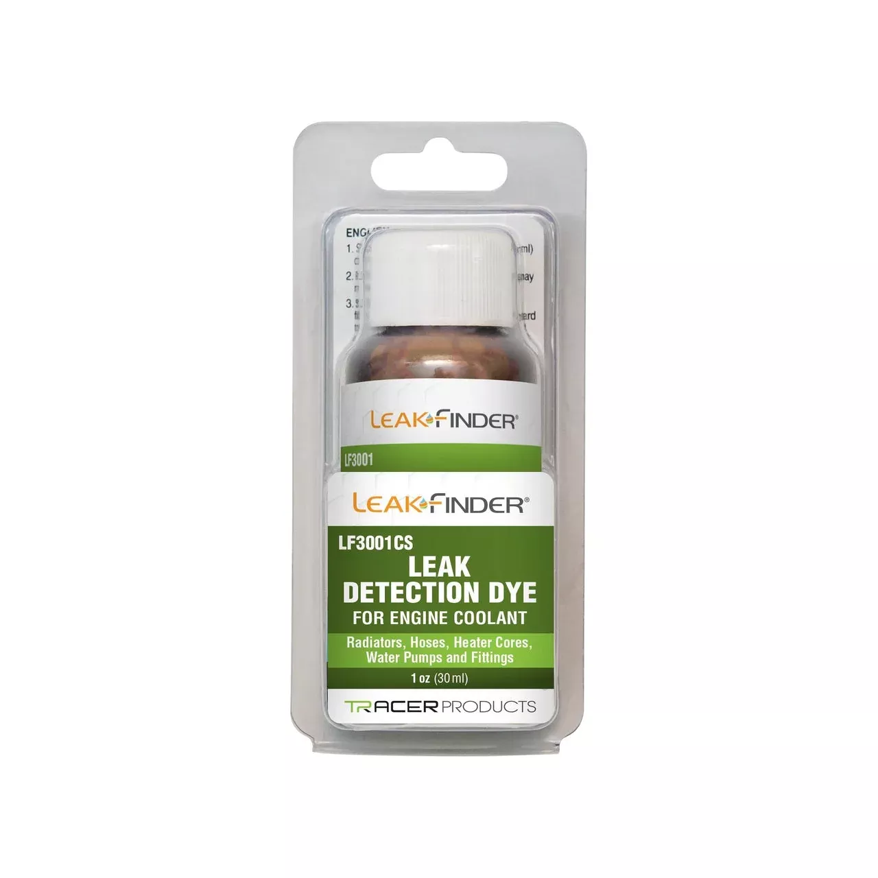 LeakFinder LF3001CS Engine Coolant Leak Detection Dye 1oz (30ml) Bottle