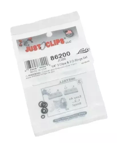 Lisle 86200 JC250 1/4" 3 Clips & 3 O-Rings Set