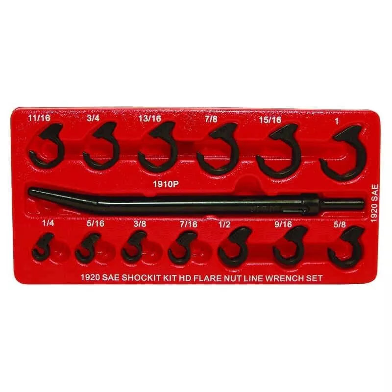 Lock Technology LTI LT1920 - 13 Pc SAE Shockit Line / Flare Wrench Set