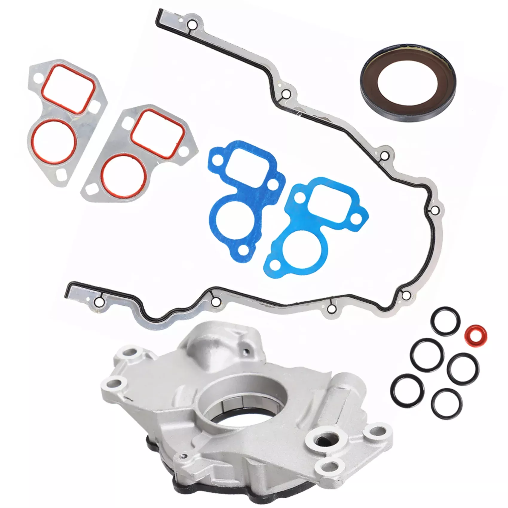 LS High Volume Engine Oil Pump Kit with Timing Cover Gaskets for Chevy Silverado Suburban Trailblazer GMC Sierra Yukon 4.8L 5.3L 6.0L