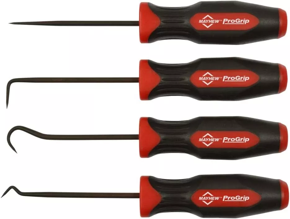 Mayhew Tools 13090 ProGrip 4-Piece Miniature Pick Set, Black Oxide