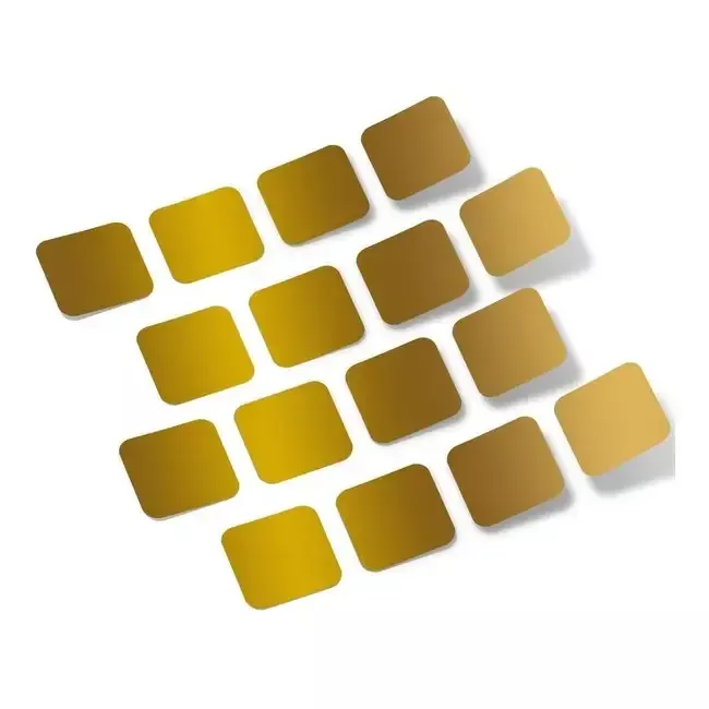 Metallic Gold Rounded Squares Vinyl Wall Decals