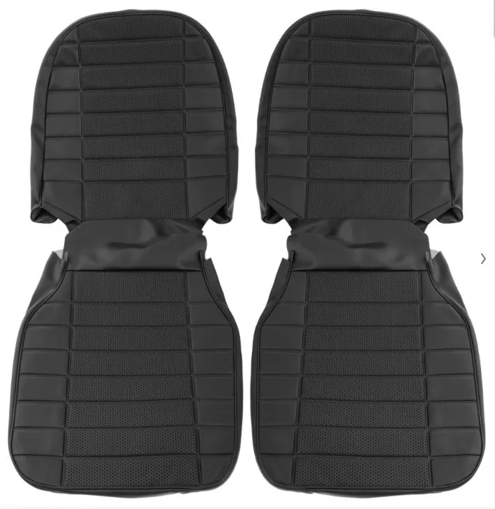 MGB-SC115A Front Seat Kit, Perforateddown the Middle (Black) 1973-76