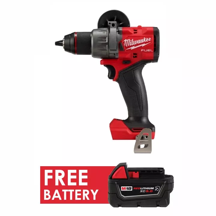 Milwaukee 2904-20 M18 FUEL 1/2" Hammer Drill/Driver Cordless Power Tool + FREE Battery