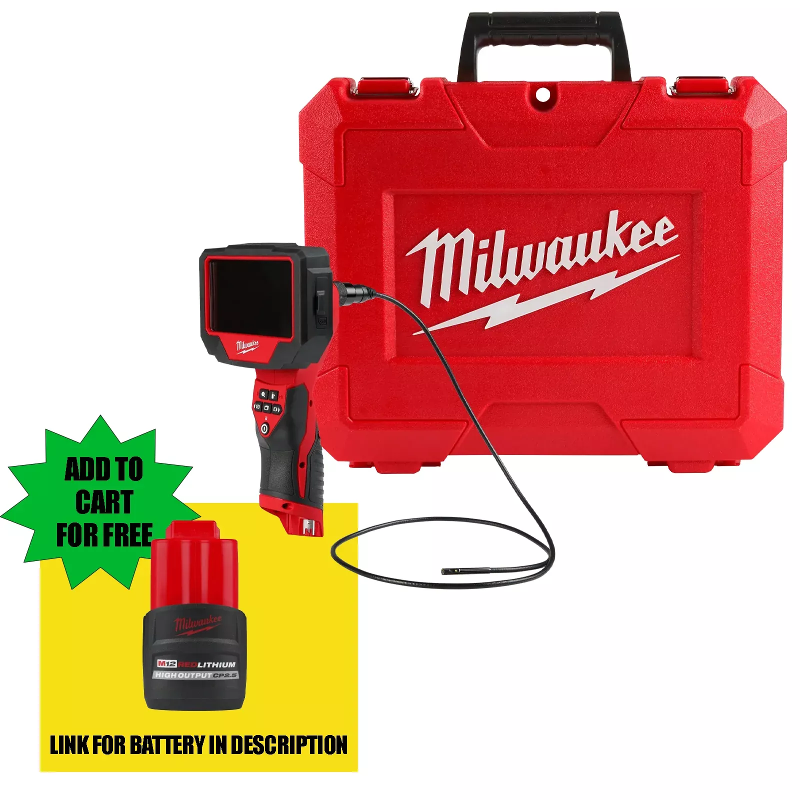 Milwaukee 3150-20 M12 Auto Technician 5mm Borescope Camera Diagnostic Tool