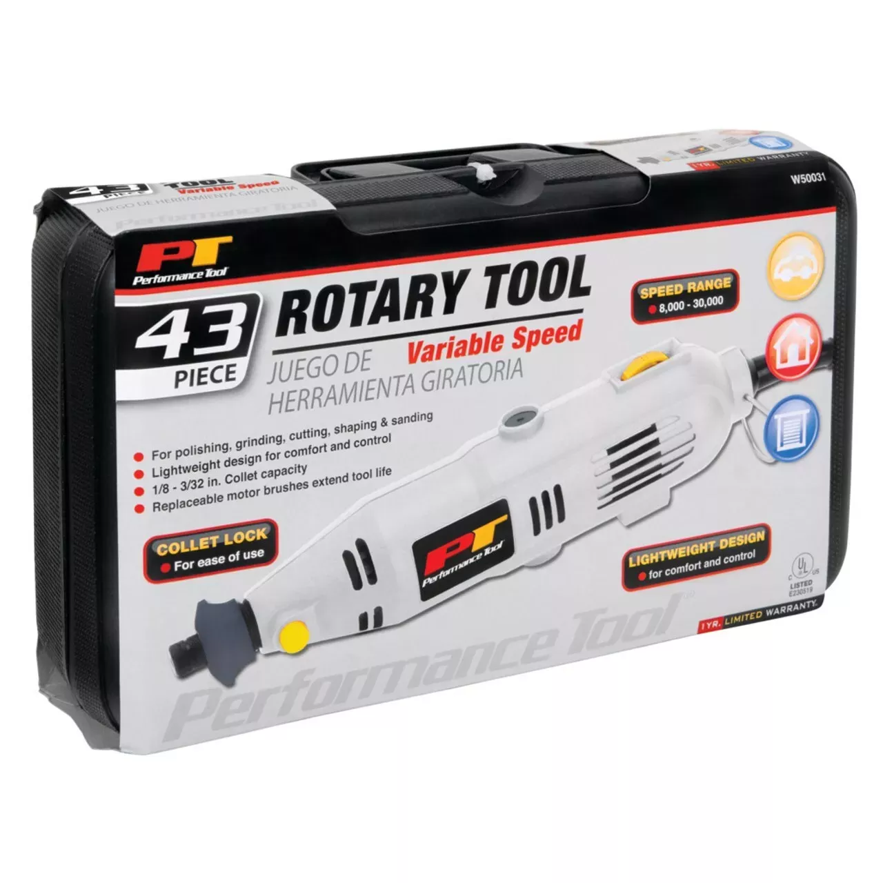 Performance Tool W50031 43 Piece Rotary Tool Kit